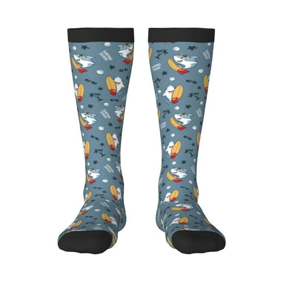 Naloa Surf Shark Thigh High Socks Extra Long Stretchy Sock Women Over Knee High Opaque Stocking Daily Wear