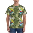 thumbnail image 1 of Naloa Surfing Dinosaur Men's T-Shirt Sport T-shirt Men's Basic Tee Casual Men's Shirt, Round Neck, Short Sleeves - XX-Large, 1 of 5