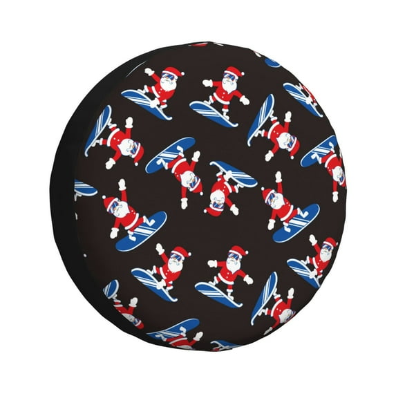 Naloa Surfing Santa PVC Leather Spare Tire Wheel Cover Spare Tire Cover, for Car Truck SUV Camper Trailer Universal Fit(14-17in)-15 inch