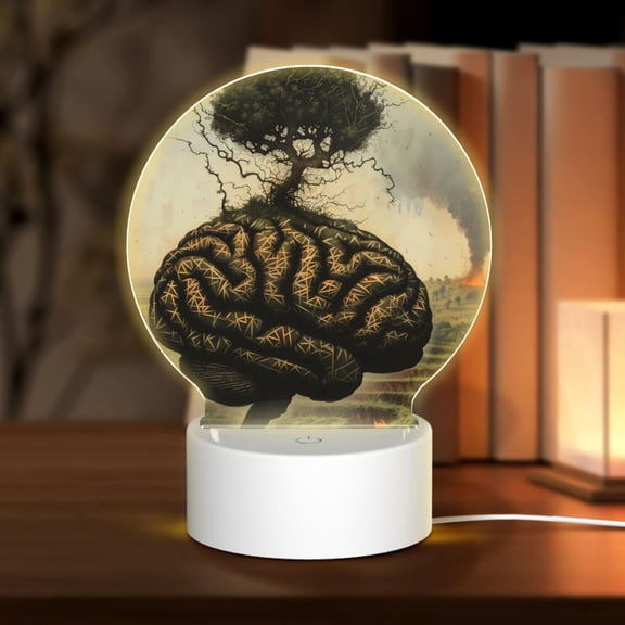 Naloa Surreal Brain Tree Acrylic LED Night Light Custom LED Lights Personalized Nightlight Customized Gifts for Family Couples Friends