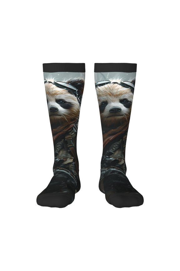 Surreal Panda Warrior Thigh High Socks Extra Long Stretchy Sock Women Over Knee High Opaque Stocking Daily Wear
