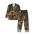 thumbnail image 1 of Naloa Surreal Weightlifting Snail Men’s Pajamas Set - Long Sleeve Button Down Sleep Shirt and Pajama Bottoms Sleepwear Set-Medium, 1 of 7