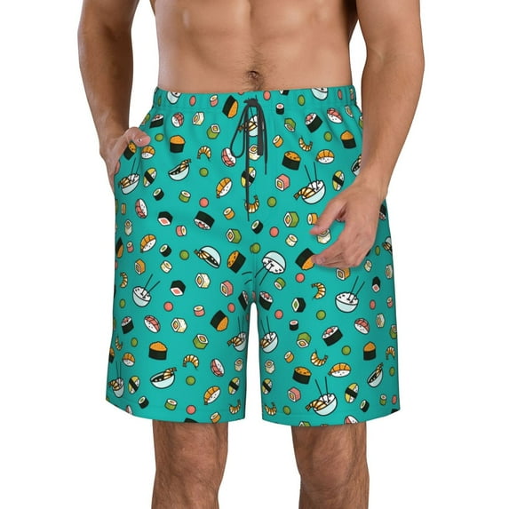 Naloa Sushi (3) Men's Beach Shorts, Surfing shorts, Swim trunks, Quick Dry Swim Trunks for Surfing Beach Fun - XX-Large