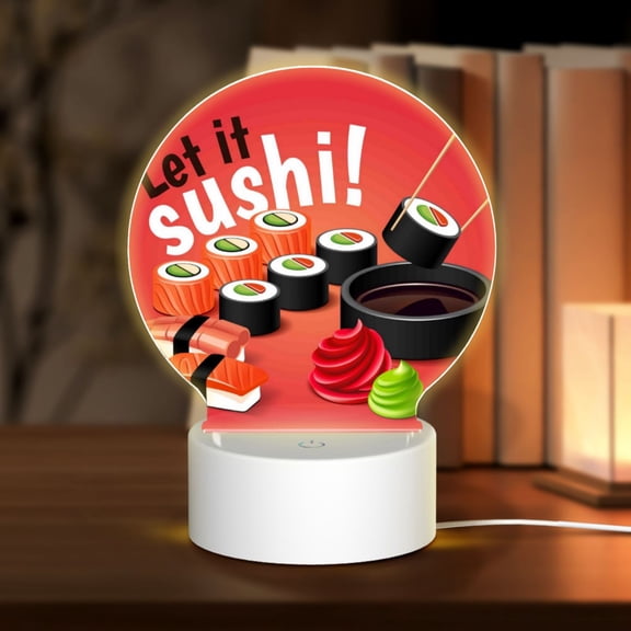 Naloa Sushi Acrylic LED Night Light Custom LED Lights Personalized Nightlight Customized Gifts for Family Couples Friends