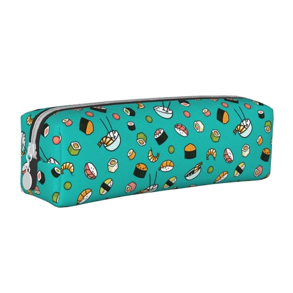 Naloa Sushi Leather Pencil Case, Makeup Pouch, Zipper Pouch for Daily Essentials, Storage Organizer, Cosmetics and Stationary Bag