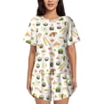 thumbnail image 1 of Naloa Sushi and Rolls Women's Short-Sleeved Pajama Set, Loungewear, Summer pajamas, Breathable Cozy - Medium, 1 of 9