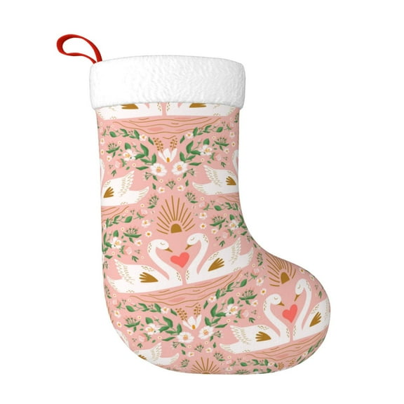 Naloa Swan Couple Christmas Stockings Decorations, Xmas Ornaments, DIY Personalized Farmhouse Decor for Home Family Party Tree