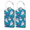 thumbnail image 1 of Naloa Swan On The Pond Luggage Tag for Suitcase Leather Baggage Tag with Stainless Steel Loop Privacy Cover for Women Men Girls-1, 1 of 5
