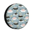 Naloa Swan Princess On Lake PVC Leather Spare Tire Wheel Cover for Car