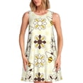 thumbnail image 1 of Naloa Sweet Bee Print Women's Summer Spring Casual Beach Sundress,Vacation Sleeveless Tank Crewneck Loose Dresses, 1 of 7