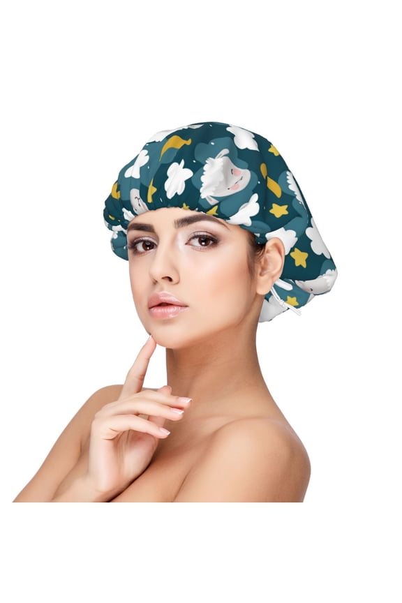 Sweet Dream Lamb Adjustable Hair Bonnet for Sleeping, Hair Wrap Sleep Cap Turban for Women Men, Curly Straight Hair Long Large Braid Unisex