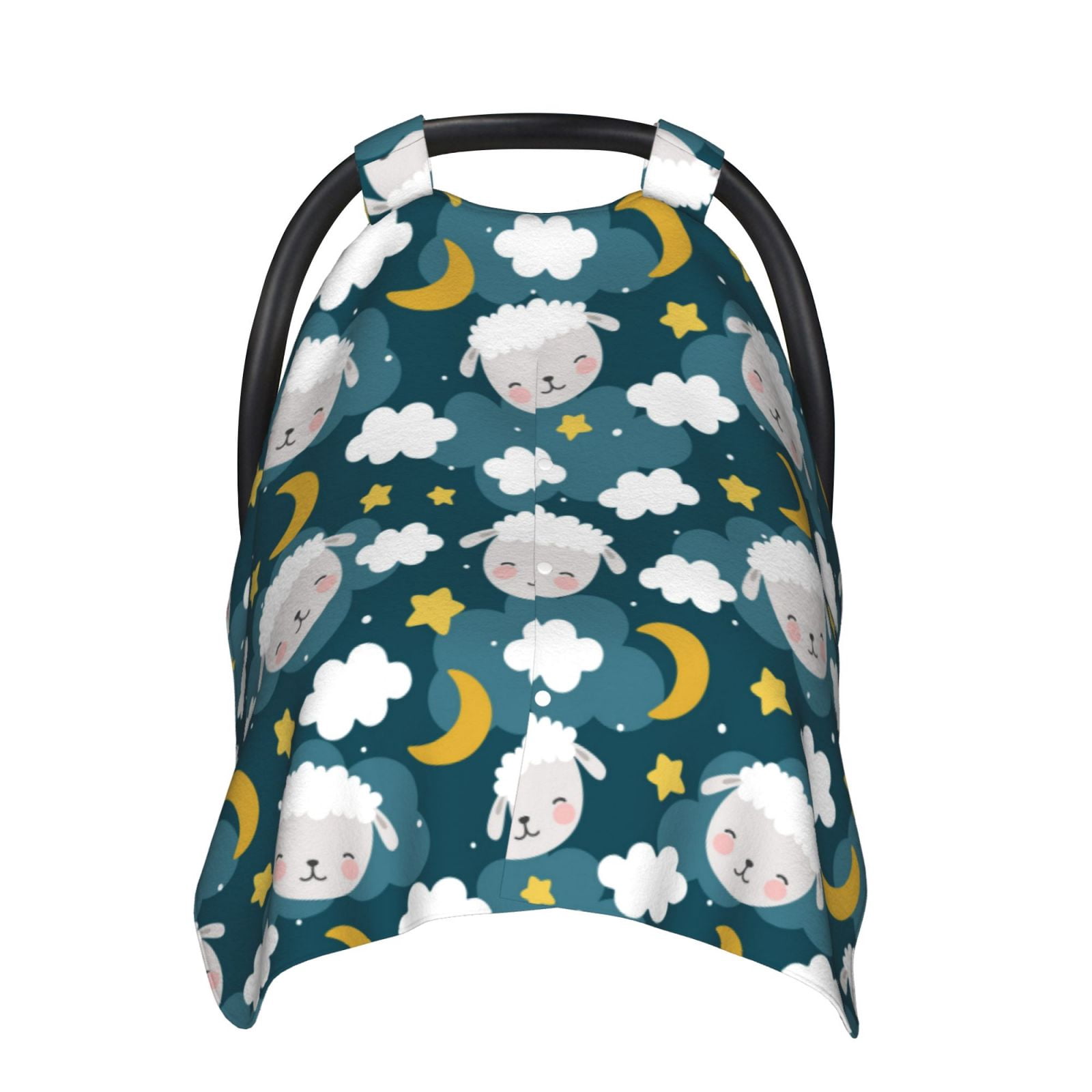 Naloa Sweet Dream Lamb Baby Car Seat Cover, Breathable Baby Carrier Cover, Multiuse Baby Carrier Cover & Nursing Breastfeeding Cover