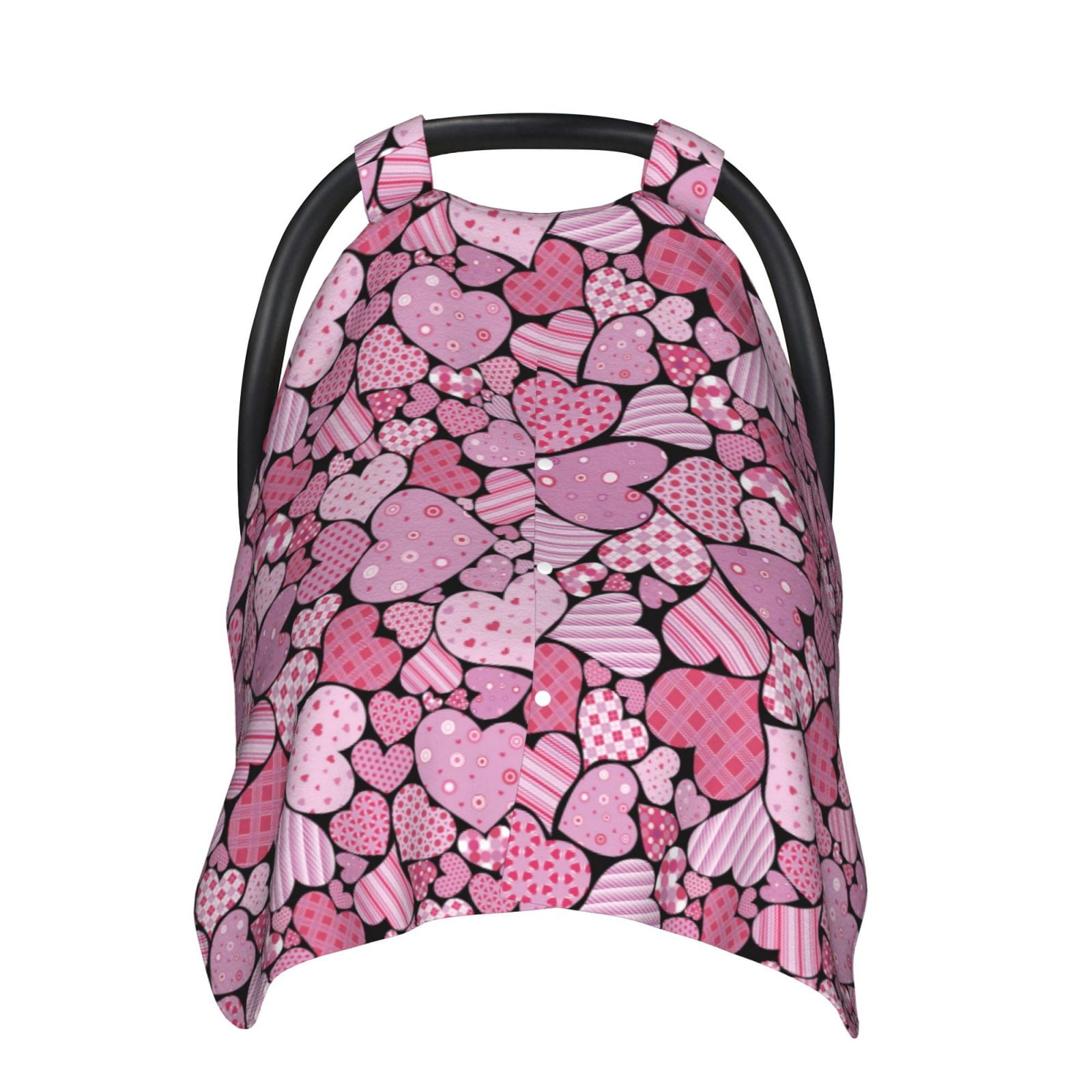 Naloa Sweet Heart Baby Car Seat Cover, Breathable Baby Carrier Cover, Multiuse Baby Carrier Cover & Nursing Breastfeeding Cover