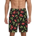thumbnail image 1 of Naloa Sweet Red Cherry Men's Short Pajama Pants, Lounge Comfort Shorts with Elasticized Waistband and Side Pockets - 4X-Large, 1 of 9