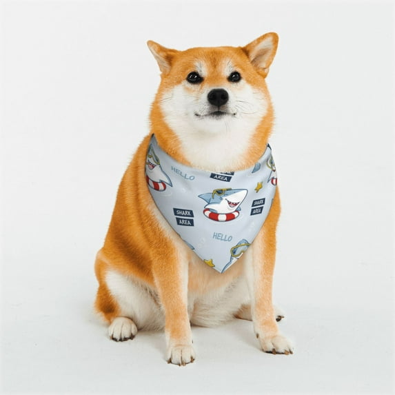 Naloa Swimming Shark Dog Bandana Large and Small-Dog Scarf Bib Handkerchief Accessories for Dogs and Cats(S-L)-Small