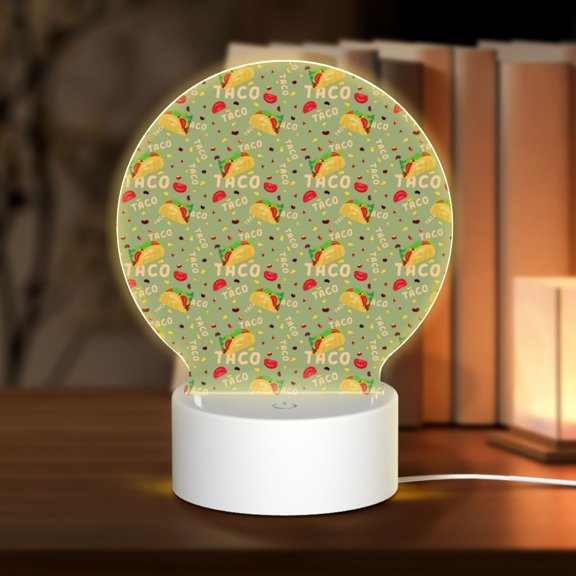 Naloa Taco Acrylic LED Night Light Custom LED Lights Personalized Nightlight Customized Gifts for Family Couples Friends