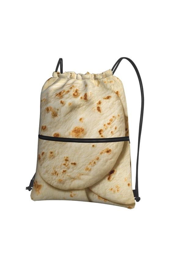 Taco Tortillas Drawstring Backpack String Bag Cinch Water Resistant for Gym Shopping Sport Yoga
