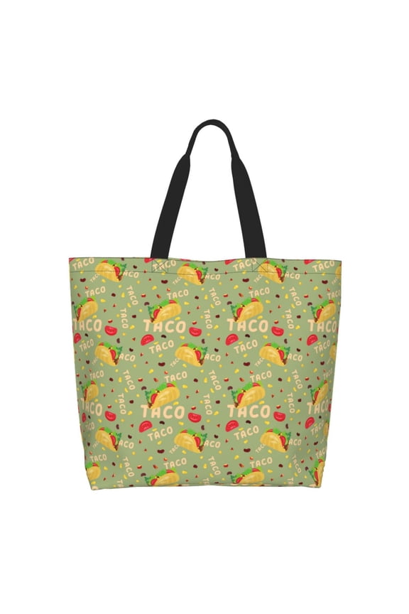 Taco Tote Bag for Women Large Capacity Shoulder Bag for College Work Travel Shopping