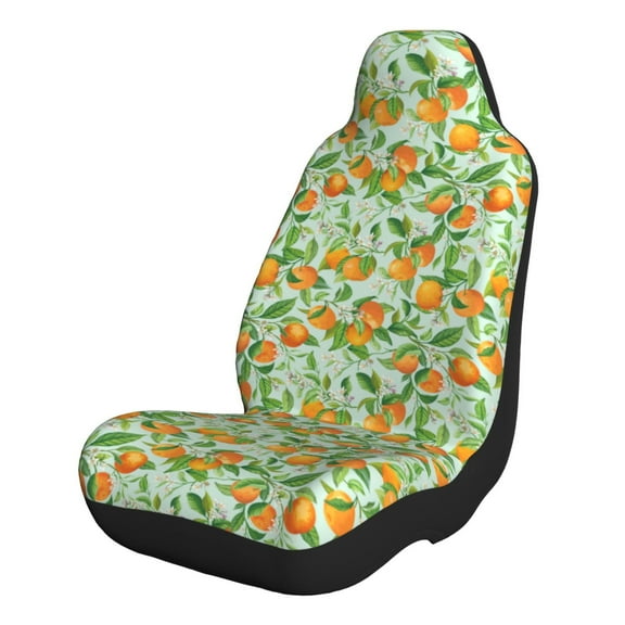 Naloa Tangerine Car Seat Covers 2PCs Front Car Seat Covers Universal fit for Most Cars SUVs and Trucks - 1