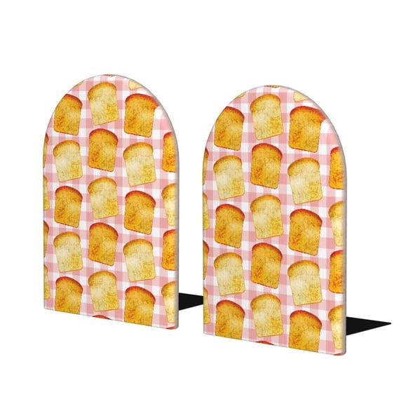 Naloa Tasty Toasts 2 Pcs Bookend Large Capacity Office Book Ends for Home Office Library School Study Decoration