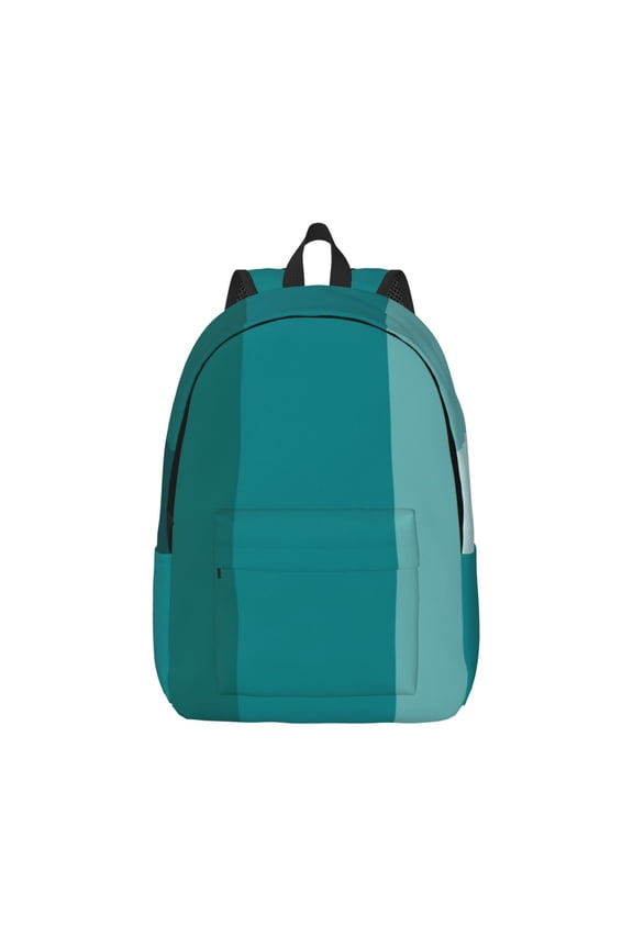 Teal Color Canvas Backpack for Men Women Rucksack Casual Travel Daypack College Tote Satchel Bookbag for Teens-Small