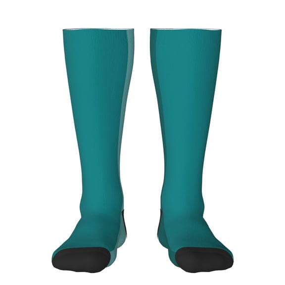 Naloa Teal Color Knee Socks, High Socks Long Stretchy Sock Women Knee High Stocking, Long Socks for Women