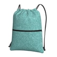 thumbnail image 1 of Naloa Teal Green Glitter Drawstring Backpack String Bag Cinch Water Resistant for Gym Shopping Sport Yoga, 1 of 6