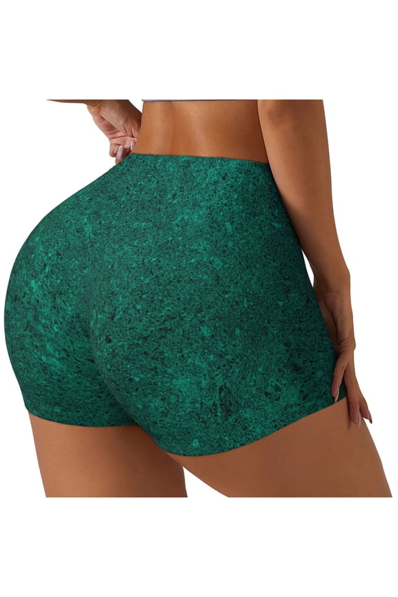Teal Marble Biker Shorts for Women Seamless Scrunch Short Women’s Yoga Shorts for Gym Running Sport Shorts-X-Large