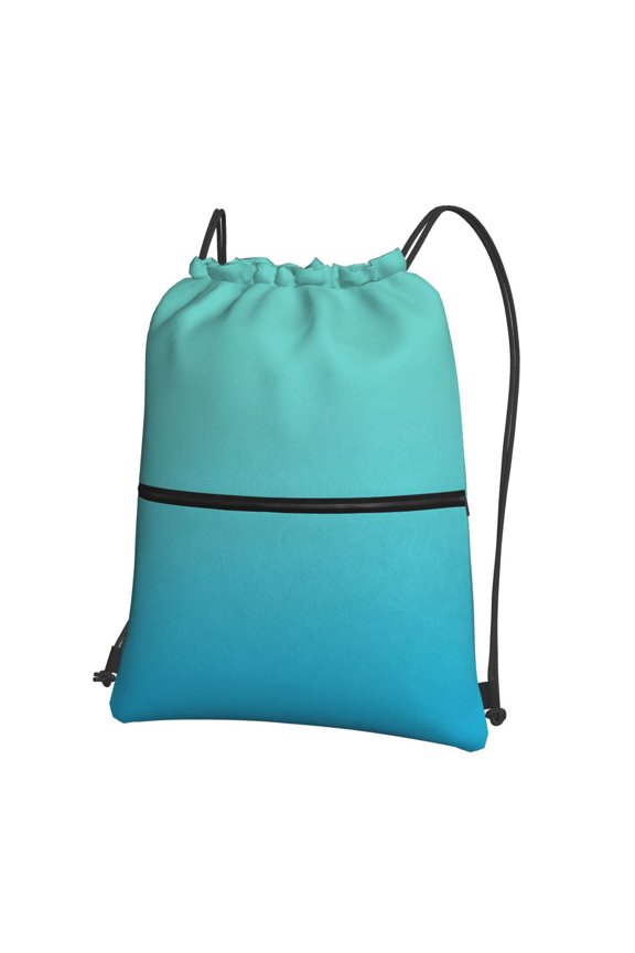 Teal Turquoise Drawstring Backpack String Bag Cinch Water Resistant for Gym Shopping Sport Yoga