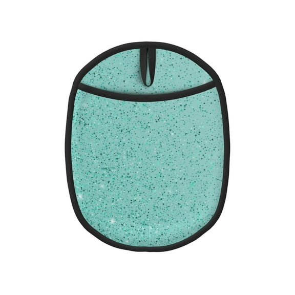 Naloa Teal Turquoise Glitter Silicone Pot Holders, Oven Mitts Heat Resistant Hot Pads, Non Slip Pot Holder for Kitchen Baking and Cooking 9.4 x 7.5 Inches