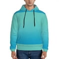 thumbnail image 1 of Naloa Teal Turquoise Men's Casual Hooded Collar Drawstring Hoodies Pullover Sweatshirts Casual Long Sleeve Shirts-3X-Large, 1 of 7