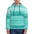 thumbnail image 1 of Naloa Teal Turquoise Men's Casual Hooded Collar Drawstring Hoodies Pullover Sweatshirts Casual Long Sleeve Shirts-3X-Large, 1 of 7