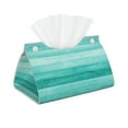 thumbnail image 1 of Naloa Teal Turquoise Print Leather Tissue Box Cover Rectangle | Long Tissue Box Cover | Tissue Box Holder | Tissue Holder for Bathroom, 1 of 9