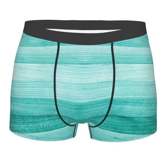 Naloa Teal Turquoise Print Mens Underwear - Boxers for Men, Classic Briefs for Men