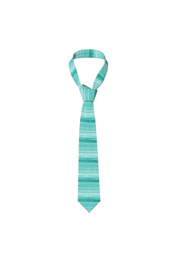 Teal Turquoise Print Solid Color Tie Formal Necktie for MenSuitable for business, daily life, work