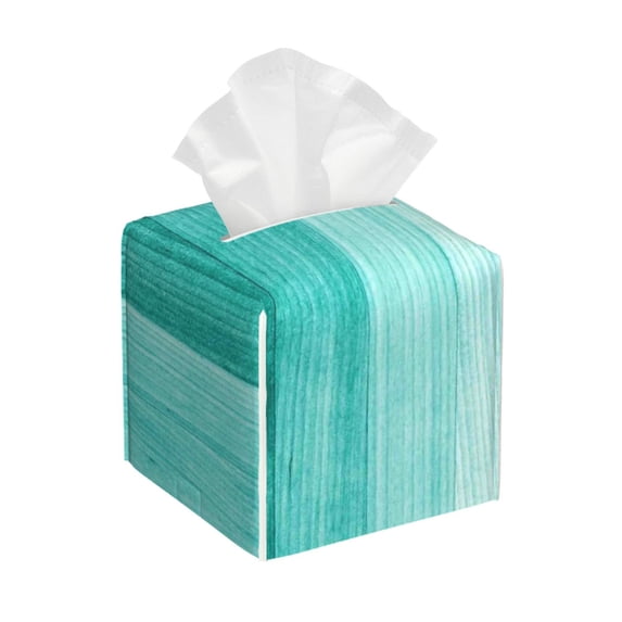Naloa Teal Turquoise Tissue Box CoverLeather Tissue Holder Square Facial Tissue Case Facial Paper Organizer Dispenser for Bathroom, Vanity Countertop, Tabletop, Car