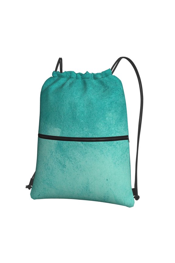 Teal Turquoise1 Drawstring Backpack String Bag Cinch Water Resistant for Gym Shopping Sport Yoga