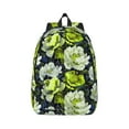 thumbnail image 1 of Naloa Teal floral elegance Canvas Backpack for Men Women Rucksack Casual Travel Daypack College Tote Satchel Bookbag for Teens-Small, 1 of 7