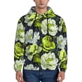 thumbnail image 1 of Naloa Teal floral elegance Men's Casual Hooded Collar Drawstring Hoodies Pullover Sweatshirts Casual Long Sleeve Shirts-4X-Large, 1 of 7