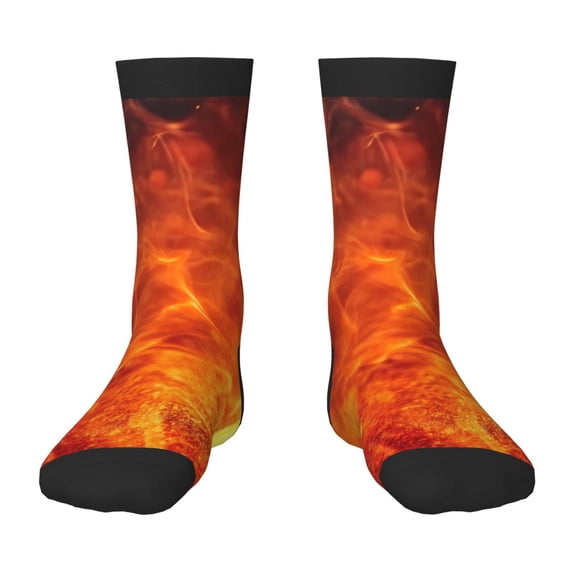 Naloa Tennis Ball In Fire Kids Socks Unisex Kids and Toddlers' Crew Socks, ,1 Pairs