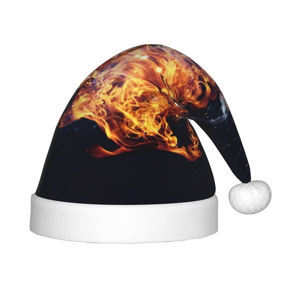 Naloa Tennis Ball In Fire1 Santa Hat for Kids Baby Christmas Hats,Girls Boys Toddler Plush Xmas Holiday Hat,Luxury Santa Claus Hat