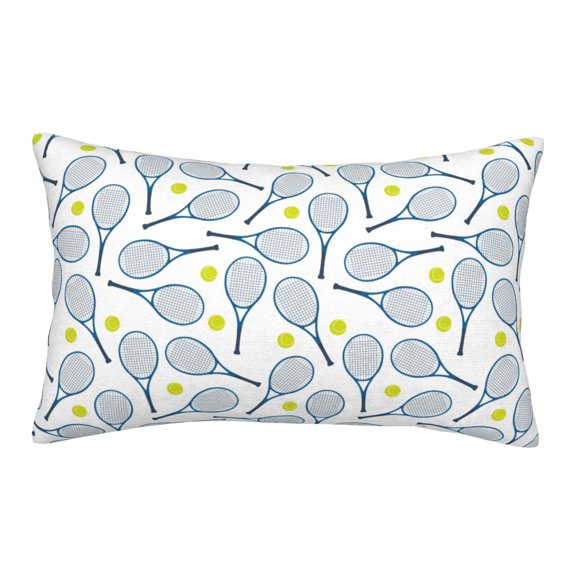 Naloa Tennis Rackets And Balls Pillowcase, Throw Pillowcase, Wrinkle-Free, Stain-Resistant with Hidden Zipper for Bedroom Sofa-16"x24"