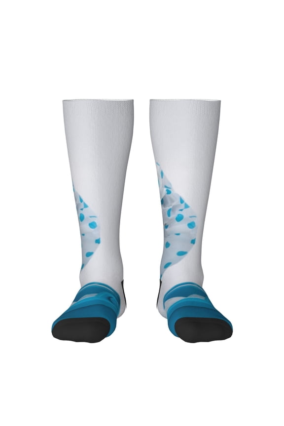 Terrier Takes A Bath With Shower Cap Knee Socks, High Socks Long Stretchy Sock Women Knee High Stocking, Long Socks for Women