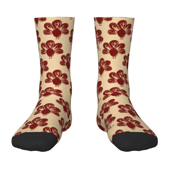 Naloa Thanksgiving Sketch Turkey Kids Socks Unisex Kids and Toddlers' Crew Socks, ,1 Pairs