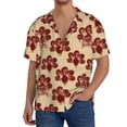 thumbnail image 1 of Naloa Thanksgiving Sketch Turkey Men's Loose Fit Cuban Collar Short-Sleeve Shirt, Hawaiian Shirts, Mens Shirts Casual for Everyday Wear Outings-Large, 1 of 5
