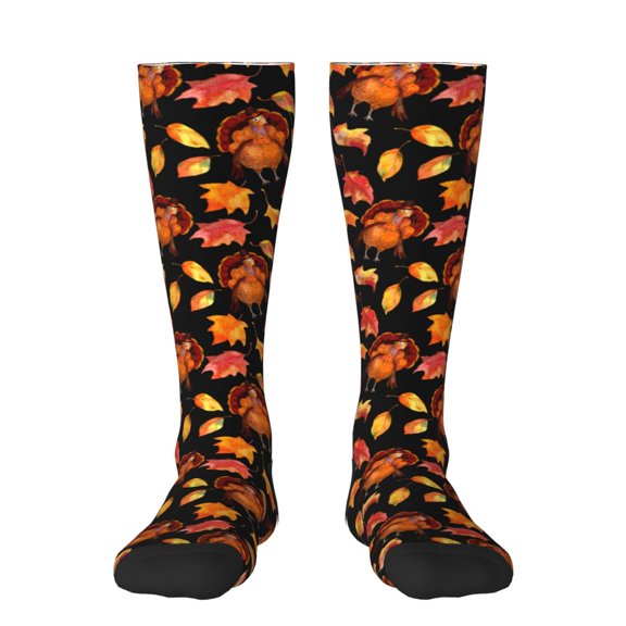 Naloa Thanksgiving Turkey 1 Knee Socks, High Socks Long Stretchy Sock Women Knee High Stocking, Long Socks for Women