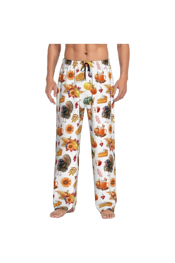 Thanksgiving Turkeys 1 Pajama Pants Men, PJ Bottoms, Sleep & Lounge Pants-Medium