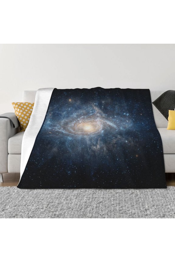 The Galaxy Flannel Blankets - Thick and Warm Blanket for Winter, Soft Fuzzy Plush King Blanket for All Seasons80"x60"