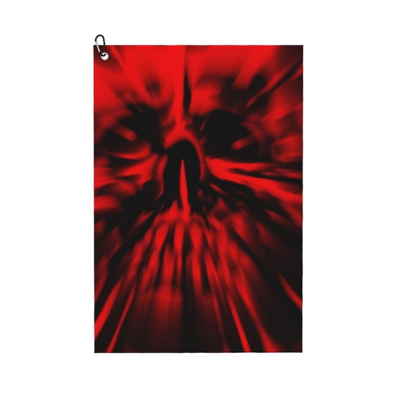 Naloa The Red Head Skull Golf Towel Golf Gift for Men and Women Golf Towel with Carabiner Clip to Quickly Remove Mud, Dirt and Sweat