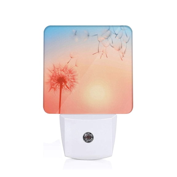 Naloa The Sunset of Dandelion Night Lights Plug into Wall, Dusk to Dawn Sensor Warm White Led Night Light 0.5W, Nightlight suit for Adults, Bedroom, Bathroom, Hallway, Kitchen